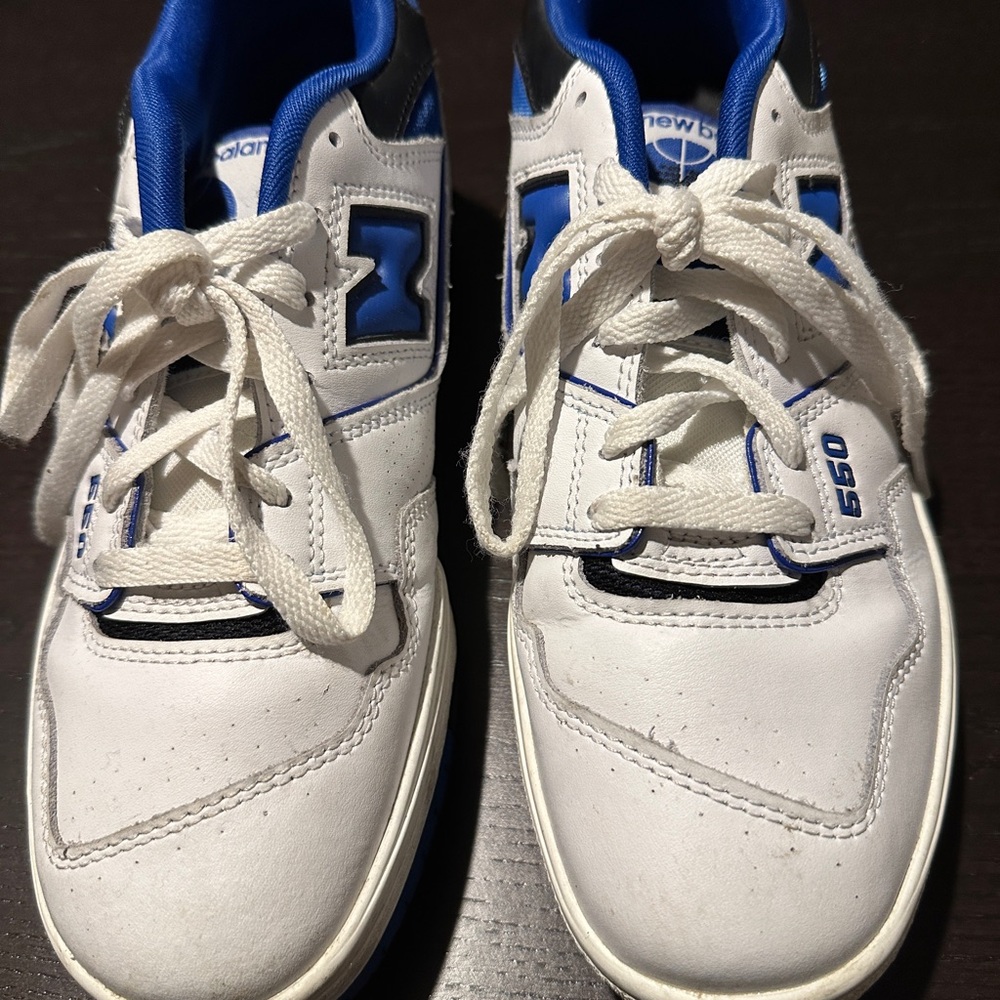 White and Blue New Balance Sneakers